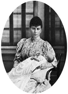 Reina María con el futuro Rey Eduardo VIII, c1894