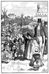La Reina Victoria y el Príncipe Alberto en una fiesta, Coburgo, Alemania, c1840s, 1900 de Unbekannt