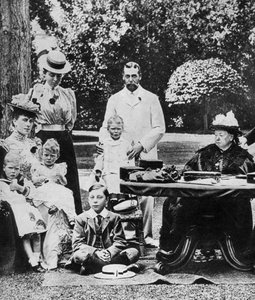 La reina Victoria y su familia en Osborne House de Unbekannt