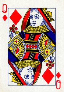 Reina de Diamantes de una baraja de cartas de Goodall & Son Ltd., c1940