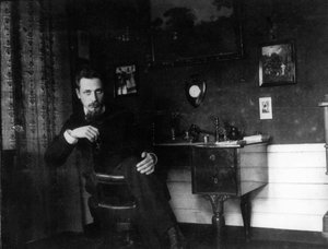 Rainer Maria Rilke en su estudio, c. 1905 de Unbekannt