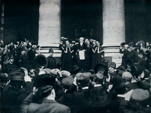 Lectura de la proclamación de la guerra contra Turquía desde la Bolsa Real, Londres, 1914 de Unbekannt