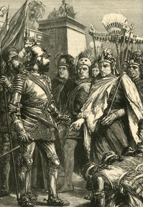 Recepción de Cortés por Moctezuma, 1519, 1890