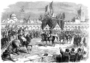 Recepción del emperador de Francia en el muelle de Argel, 1865 de Unbekannt