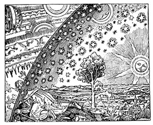 Reconstrucción de una concepción medieval del universo, siglo XIX de Unbekannt