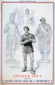 Póster de reclutamiento para el Ejército Francés del Armisticio, 1940-1942