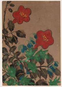 Flores y Follaje Rojos y Azules de Unbekannt