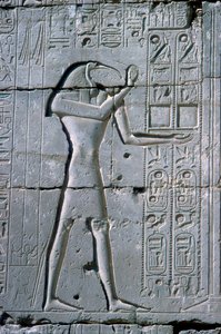 Relieve que muestra a Thoth, El Ramesseum, Templo de Ramsés II, Luxor, Egipto, c. 1300 a.C. de Unbekannt