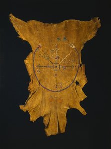 Réplica de una pintura en seco Iikaah después de una pintura en seco de Tsi-tcaci, finales de 1800-principios de 1900