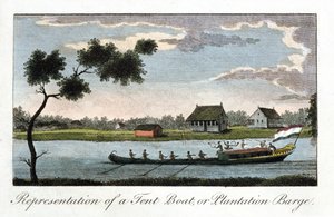 Representación de un Barco Tienda, o Barcaza de Plantación, 1813 de Unbekannt