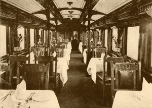 Coche restaurante en un tren de larga distancia, Ferrocarriles de Sudáfrica, 1930 de Unbekannt