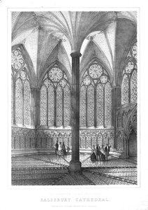 Casa Capitular restaurada en la Catedral de Salisbury, mediados-finales del siglo XIX