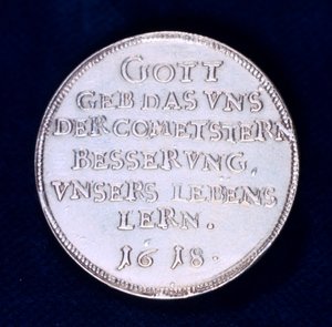 Reverso de una medalla conmemorativa del brillante cometa de noviembre de 1618 de Unbekannt
