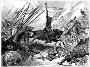 Ricardo I, Corazón de León en la Batalla de Arsuf, 1191, c1880 de Unbekannt