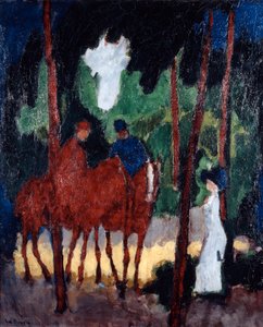 Jinetes en el Bosque de Boulogne, c. 1904 de Unbekannt