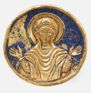 Anillo con bisel de esmalte, bizantino, estilo de los siglos XII-XIII de Unbekannt