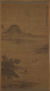 Paisaje fluvial: pescadores en botes, dinastía Ming, siglo XV de Unbekannt