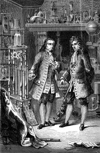 Robert Boyle, químico y físico anglo-irlandés y Denis Papin, físico francés
