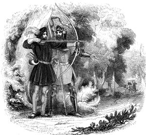 Robin Hood, legendario héroe popular inglés y forajido y campeón de los pobres, principios del siglo XIX