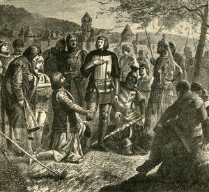 Rodolfo de Habsburgo recibiendo noticias de su elección como soberano de Alemania 1273, 1890