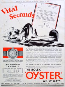 Anuncio de reloj de pulsera Rolex Oyster, 1931 de Unbekannt