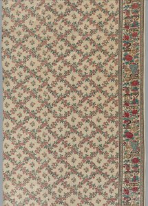 Chintz esmaltado impreso con rodillo con diseño de flor y jarrón, 1800s de Unbekannt