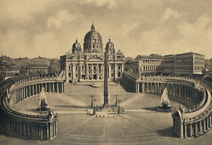 Roma - Basílica y Plaza de San Pedro. Palacio Vaticano, 1910