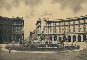 Roma - Plaza de la Exedra y la Fuente de las Náyades, 1910