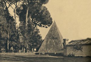 Roma - Pirámide sepulcral de Cayo Cestio - Puerta de San Pablo en la carretera de Ostia, 1910