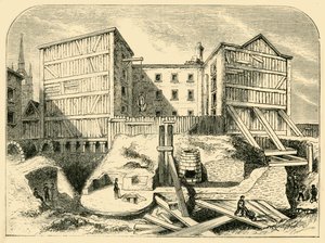 Restos romanos encontrados en Billingsgate, c1872