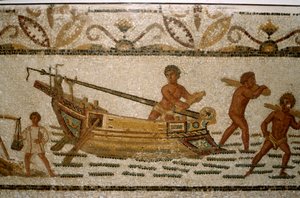 Mosaico marino romano, siglos II-III