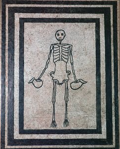 Mosaico romano de un esqueleto, siglo I de Unbekannt