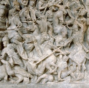 Romanos en batalla contra los bárbaros, siglo II de Unbekannt