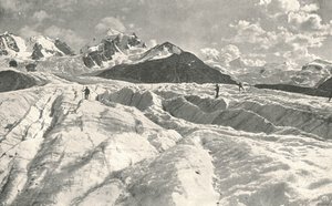 Glaciar Roseg cerca de Pontresina, Engadina, Suiza, 1895 de Unbekannt