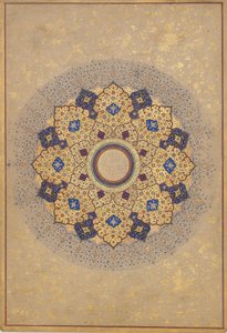 Roseta con los Nombres y Títulos de Shah Jahan, Folio del Álbum de Shah Jahan, ca. 1645 de Unbekannt