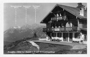 Rosshutte y las montañas Wettersteingebirge, cerca de Seefeld, Austria de Unbekannt