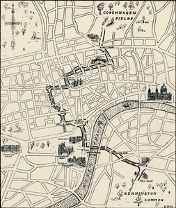 Ruta de la marcha de protesta para liberar a los Mártires de Tolpuddle, 1834, 1934 de Unbekannt
