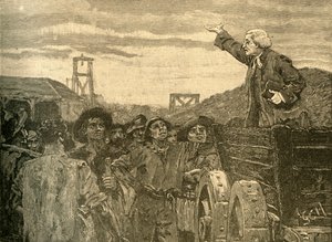 Rowland Hill predicando a los mineros de Kingswood, Bristol, c1772 c1890 de Unbekannt