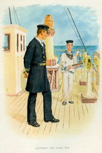 Teniente de la Marina Real y niño señalero, c1890-c1893 de Unbekannt