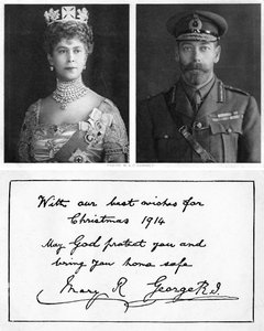 Tarjeta de felicitación navideña real para las tropas británicas, 1914 de Unbekannt
