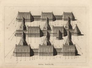 Tiendas reales montadas para la reunión del rey Enrique VIII y el rey Francisco I de Francia cerca de Ardres 1520 de Unbekannt