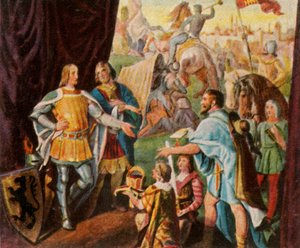 Rodolfo de Habsburgo recibe la noticia de su elección como rey de Alemania, 1273, 1936