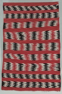 Alfombra con bandas de rayas de diamante, c. 1890-1900