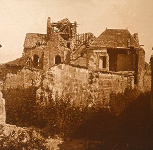 Iglesia en ruinas, Beaumont-sur-Vesle, norte de Francia, c. 1914-c. 1918