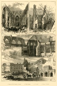 Ruinas de las Casas del Parlamento, 1881 de Unbekannt