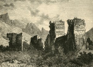 Ruinas de las antiguas murallas de la ciudad, Antioquía, 1890 de Unbekannt