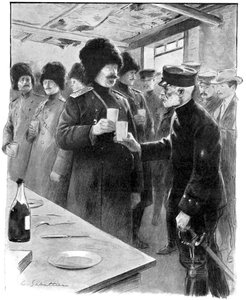 Generales rusos y japoneses brindando, Guerra Ruso-Japonesa 1904-5 de Unbekannt