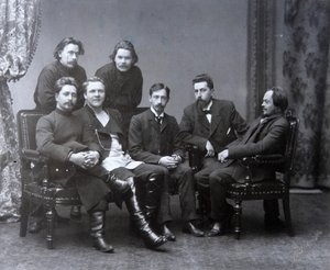 El autor ruso Maxim Gorky en el grupo literario Sreda Wednesday, 1902 de Unbekannt