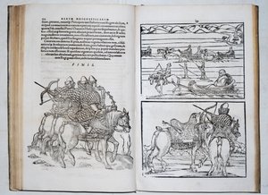 Guerreros rusos. Siegmund von Herberstein viaja por Rusia. De: Rerum Moscoviticarum commentarii, 1571 de Unbekannt