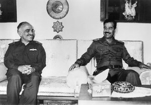 Saddam Hussein y el Rey Hussein de Jordania, Irak, 1987